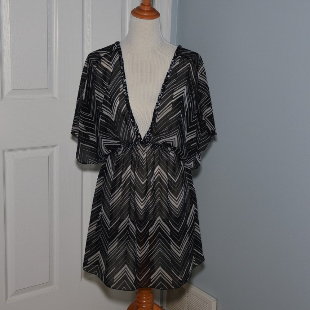 Small Arizona Chevron sheer dress-style swimwear cover-up Beach Pool Travel Y2K